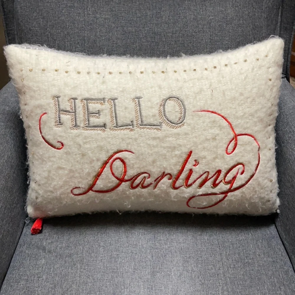 Anthropologie Merry Sentiment: Hello Darling Pillow